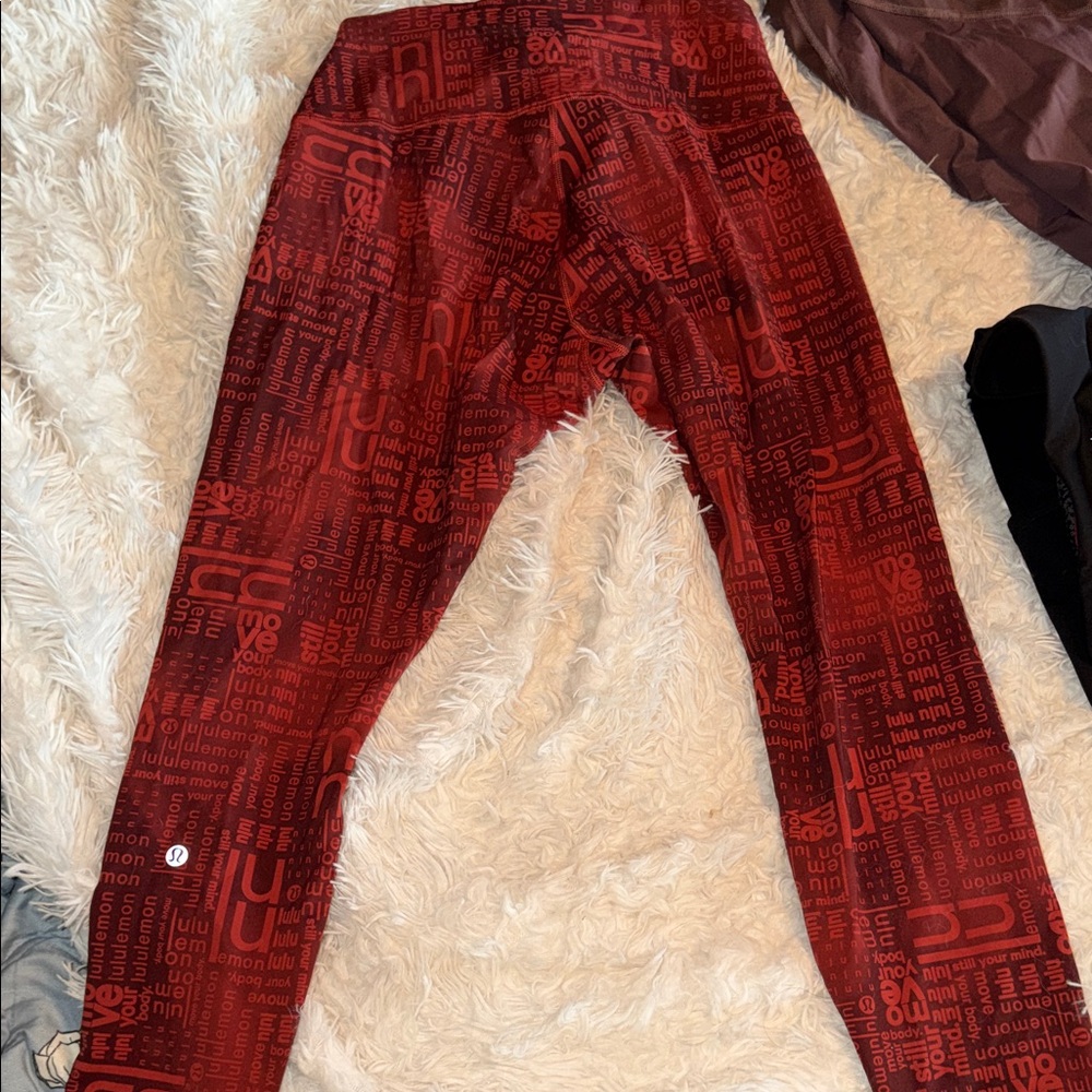 lululemon athletica Red Logo-Print Girls' Leggings